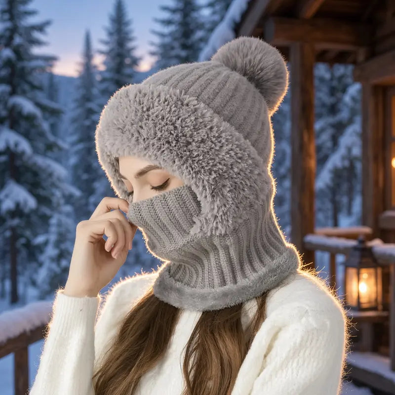 Women’s 3-in-1 Pom-Pom Knit Hood