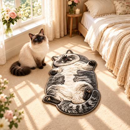 Chubby Tabby Cat Shaped Rug 🐱🤎