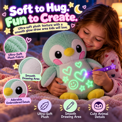 ✨ Glow & Draw Plush Toy – Reusable Light-Up Doodle Friend for Kids