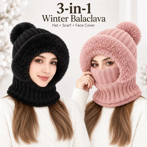 Women’s 3-in-1 Pom-Pom Knit Hood