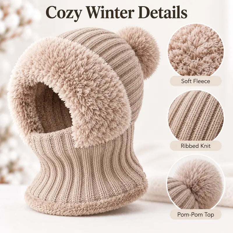 Women’s 3-in-1 Pom-Pom Knit Hood