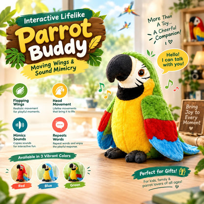 Interactive Lifelike Parrot Buddy – Moving Wings & Sound Mimicry