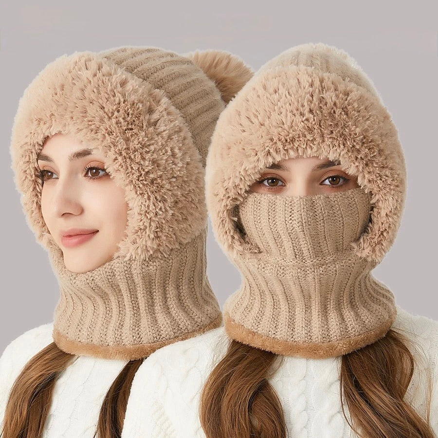 Women’s 3-in-1 Pom-Pom Knit Hood
